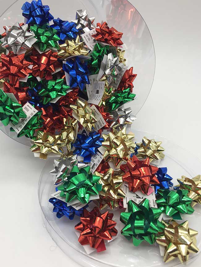 moñas de regalo metalizadas