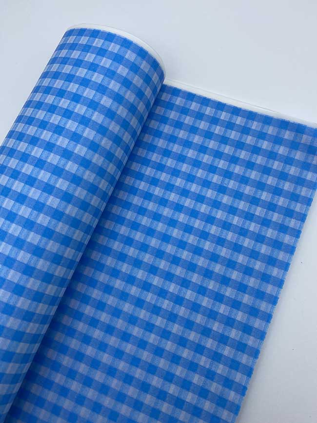 Papel seda cuadros azul