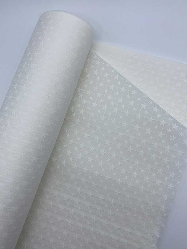papel seda estrellas blanco