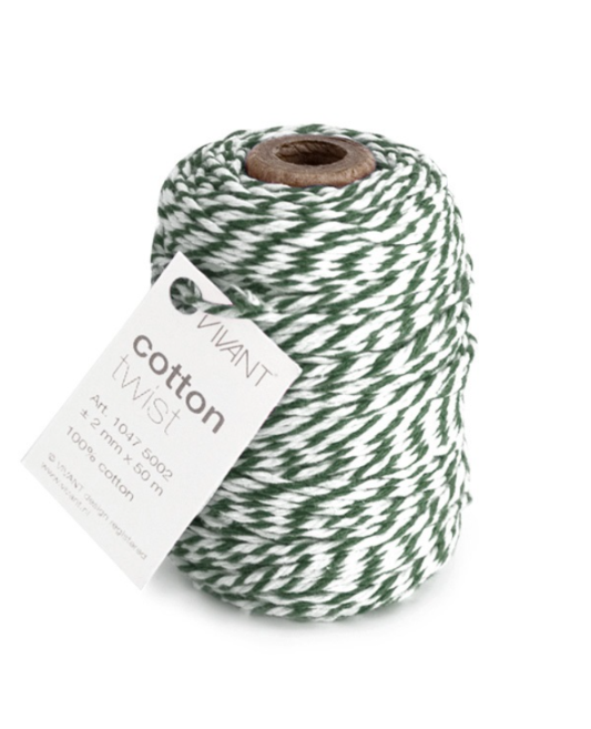 Cordel Twist algodón verde/blanco