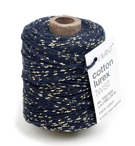 Cordel Twist azul oro