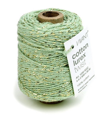 Cordel Twist algodón verde/oro