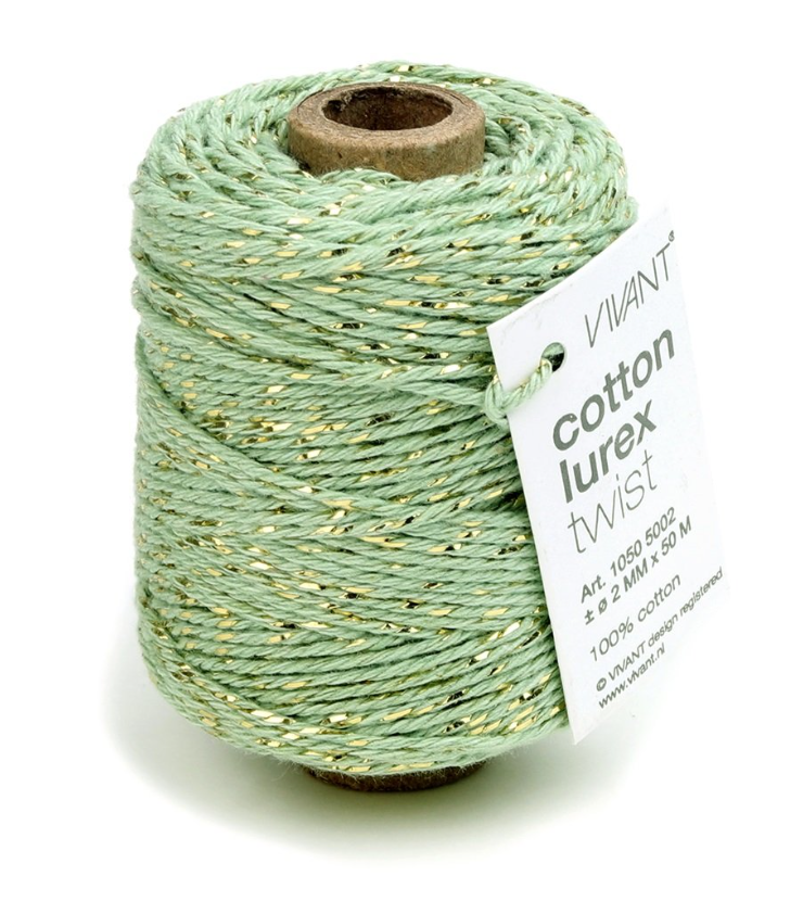 Cordel Twist algodón verde/oro