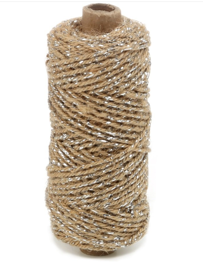 Cordel Twist algodón metalizado plata