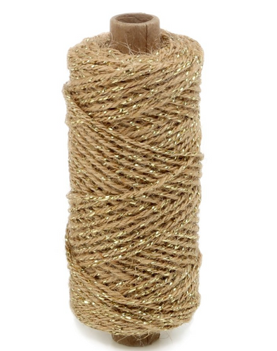 Cordel Twist algodón metalizado oro