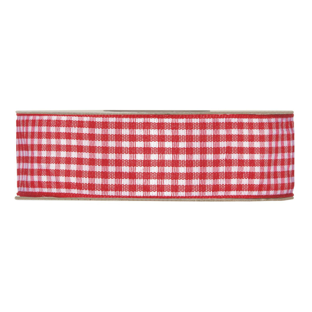 Cinta de cuadros roja y blanca