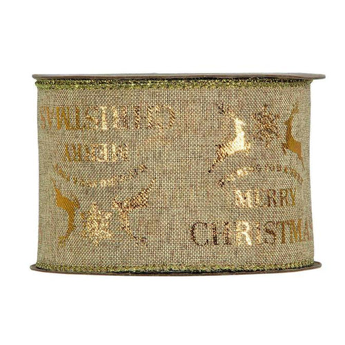 Cinta merry christmas beige