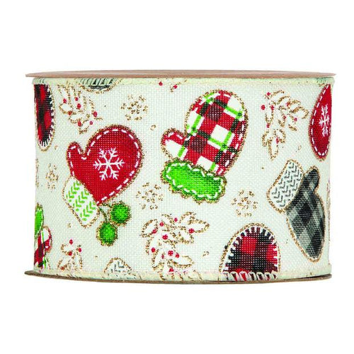 Cinta navidad decorada blanca