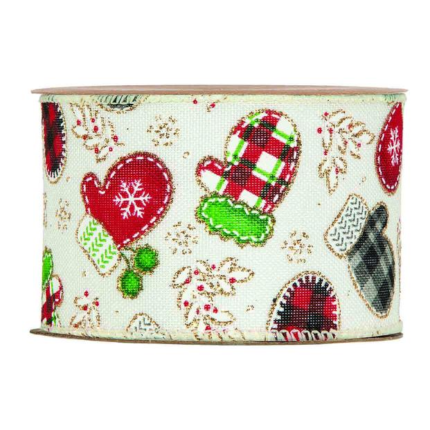 Cinta navidad decorada blanca
