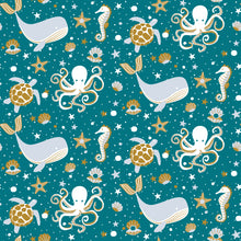 Papel de regalo infantil ballenas