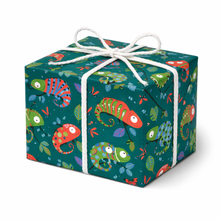 Papel de regalo infantil camaleón