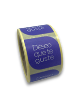Etiqueta "Deseo que te guste" morada