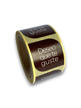 Etiqueta "Deseo que te guste" marrón