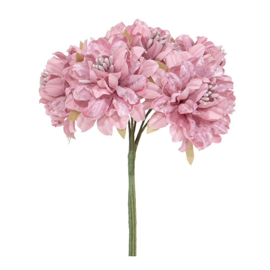 Ramillete de 6 dalias rosa oscuro