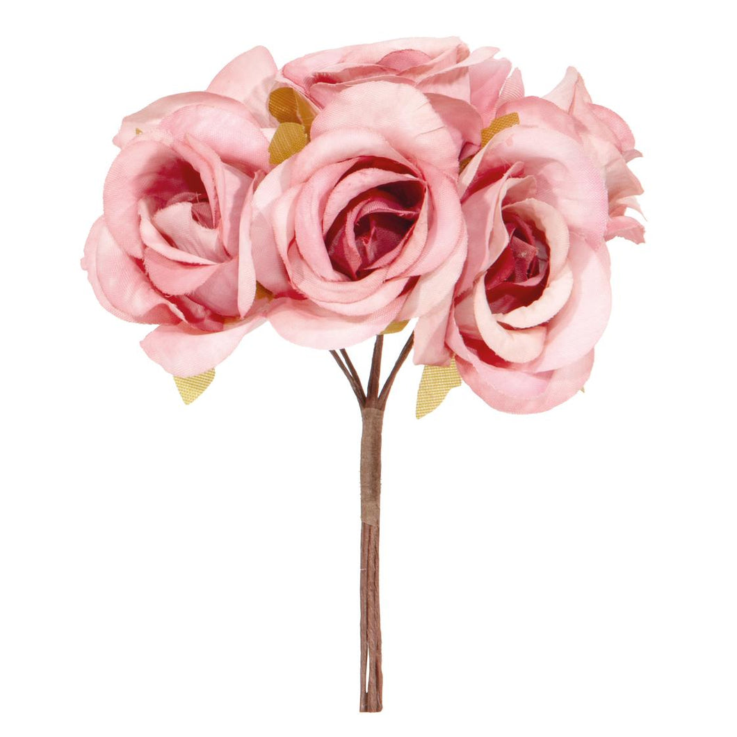 Ramillete de 6 rosas rosa claro