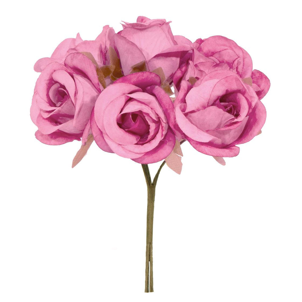 Ramillete de 6 rosas fucsia