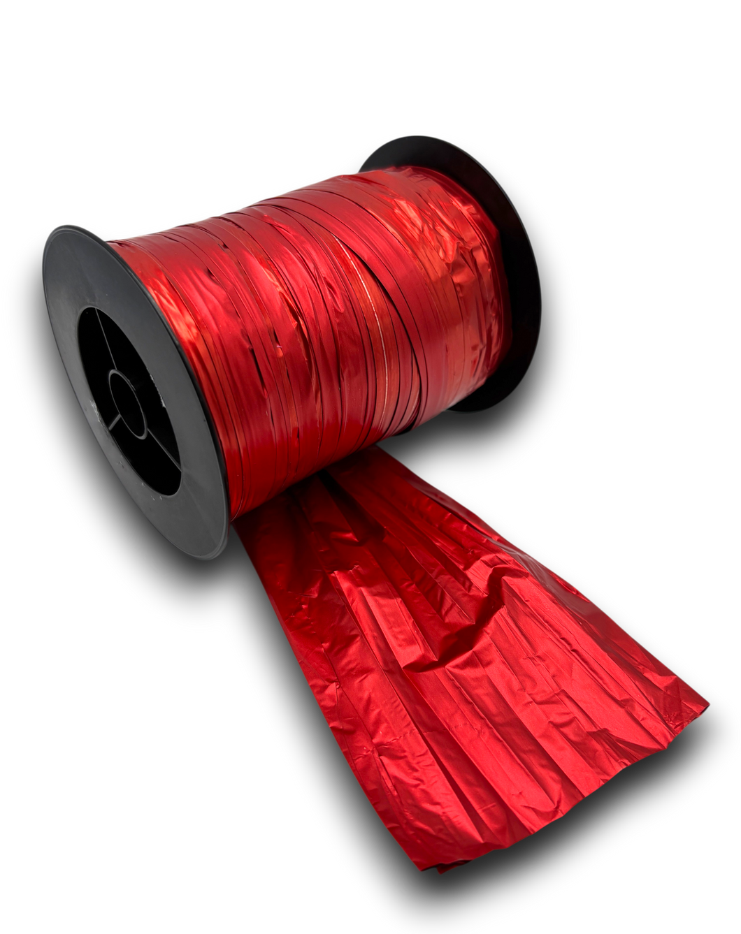 Cinta plástica ancha rojo metal