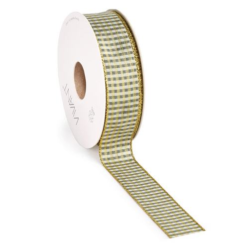 Cinta vichy con oro verde