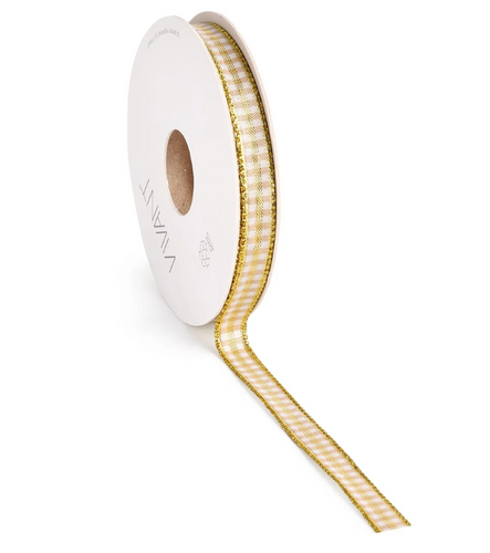 Cinta vichy con oro beige