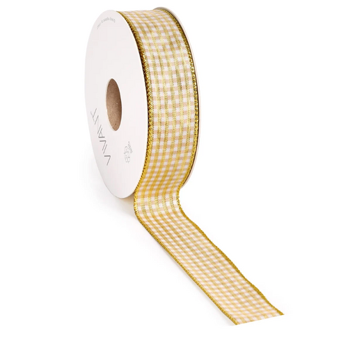 Cinta vichy con oro beige