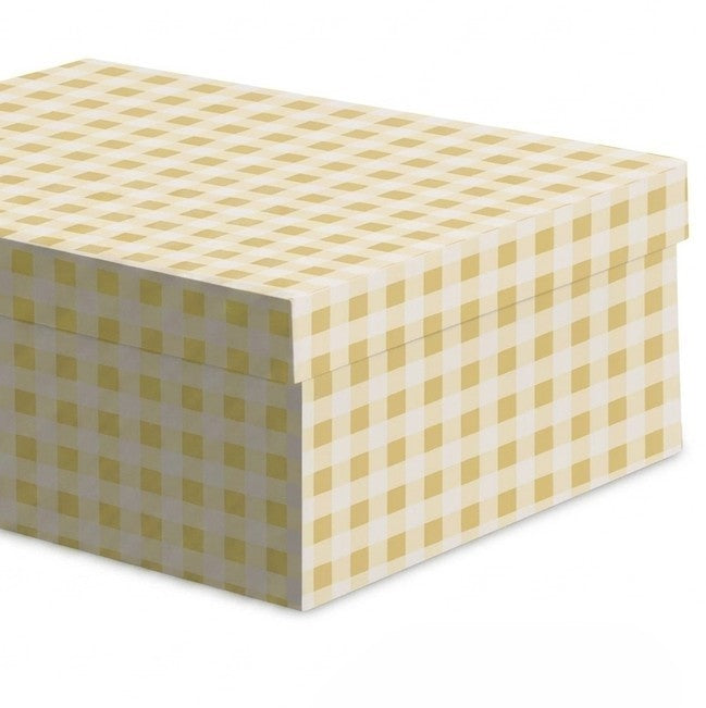 Cajas decoradas cuadros vichy amarillo