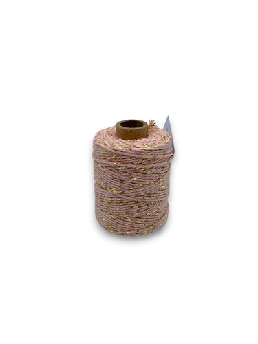 cordel twist algodón rosa/oro