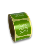 Etiqueta "Deseo que te guste" verde
