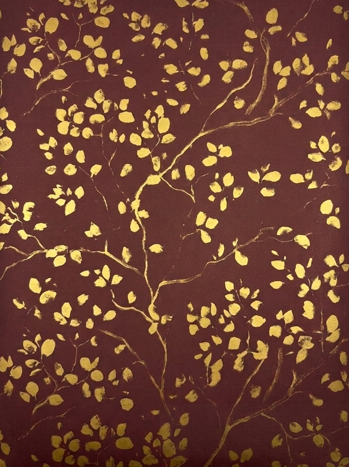 Papel de regalo hojas oro